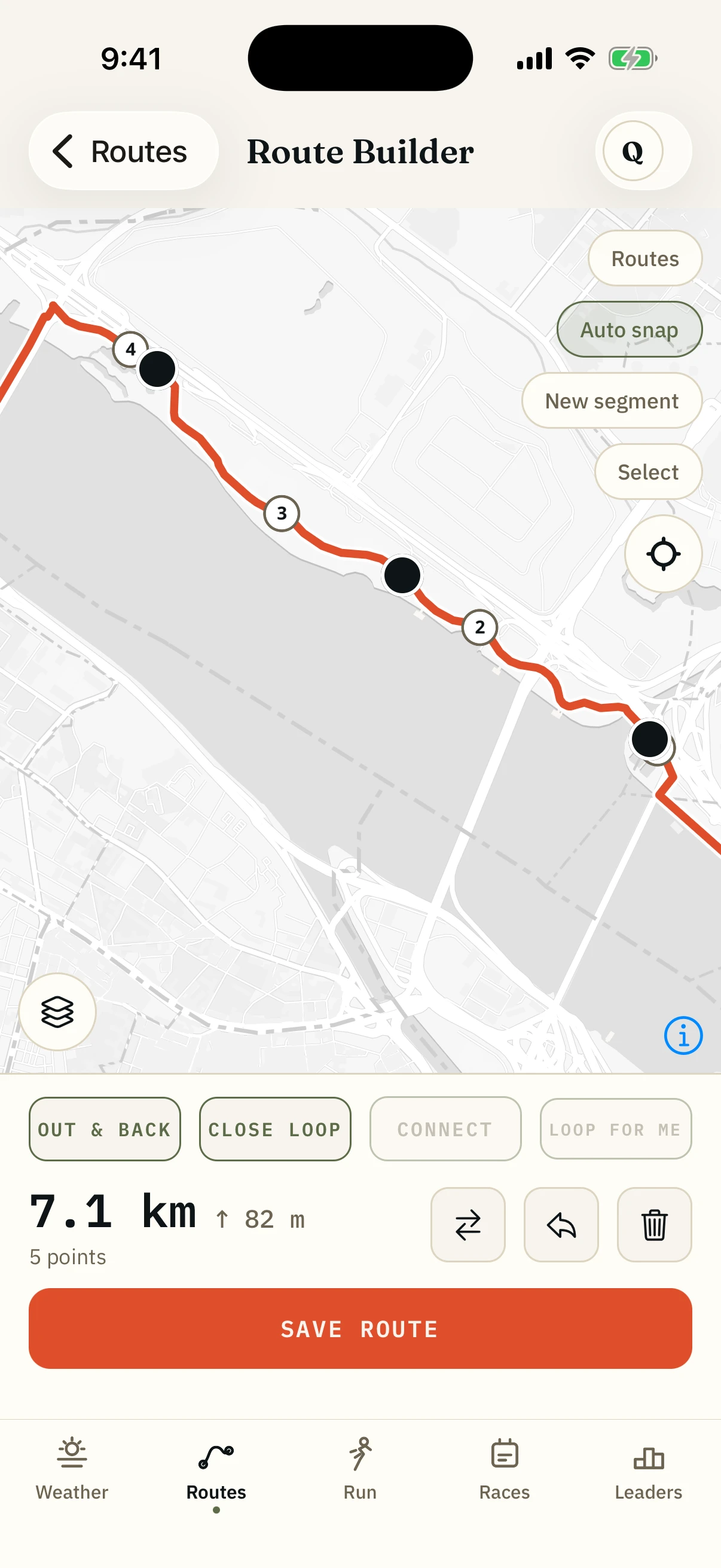 Sketch a line. It snaps to the paths runners use.