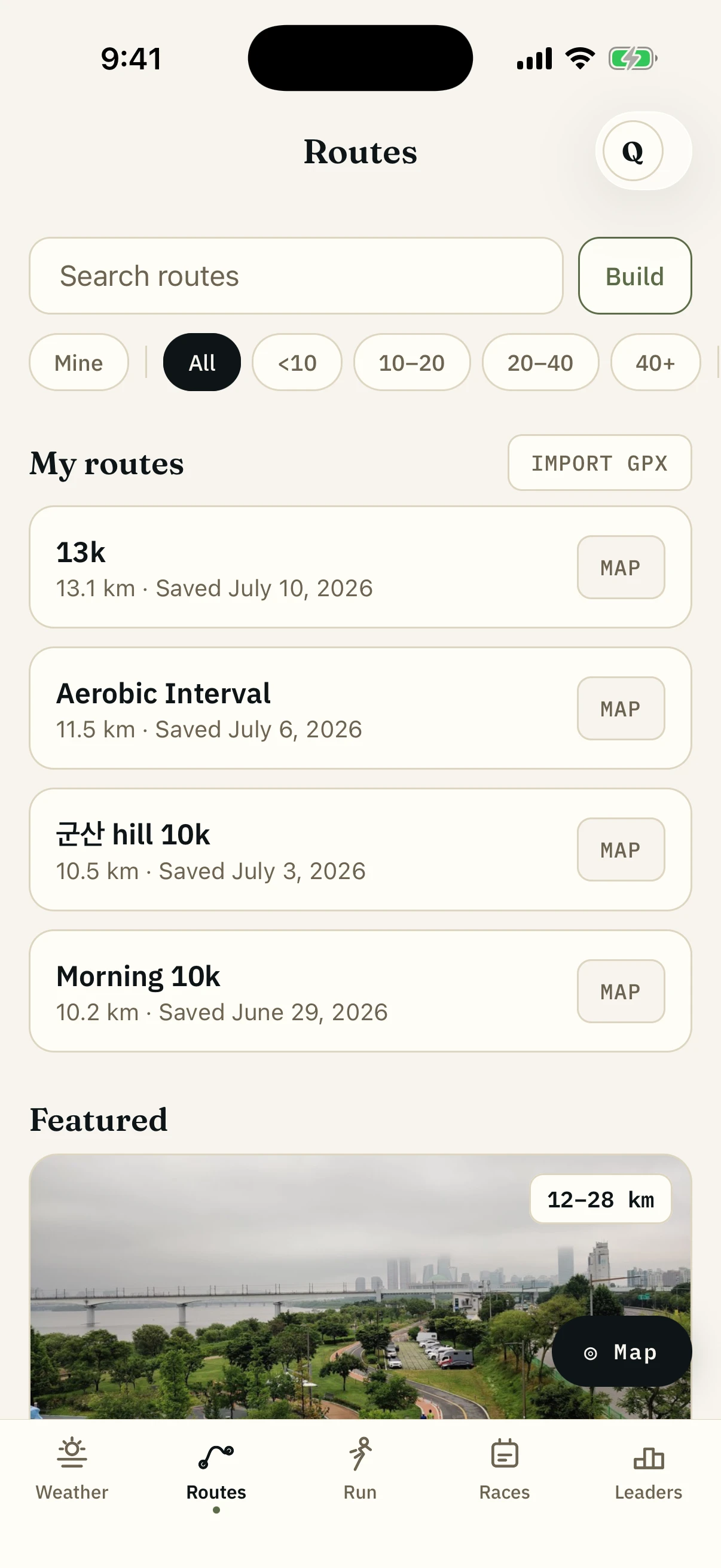 The routes worth running, already found.
